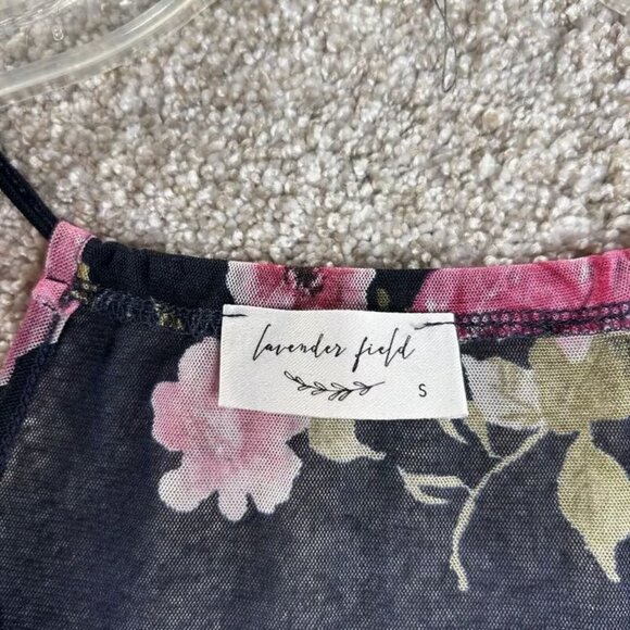 Lavender Field Sleeveless Top Floral Small Sheer Multicolor - Picture 3 of 4
